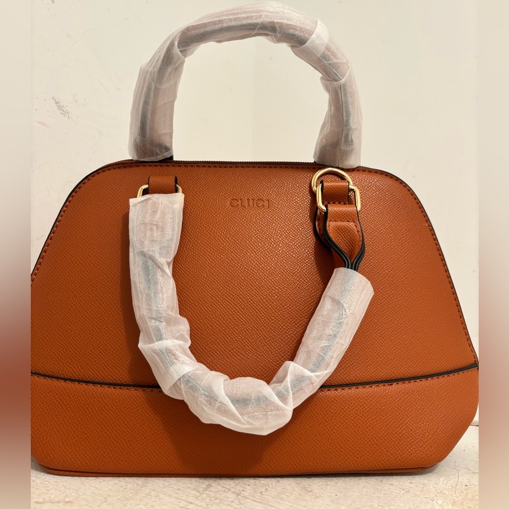 Cluci Tan Leather Satchel. Brand new.